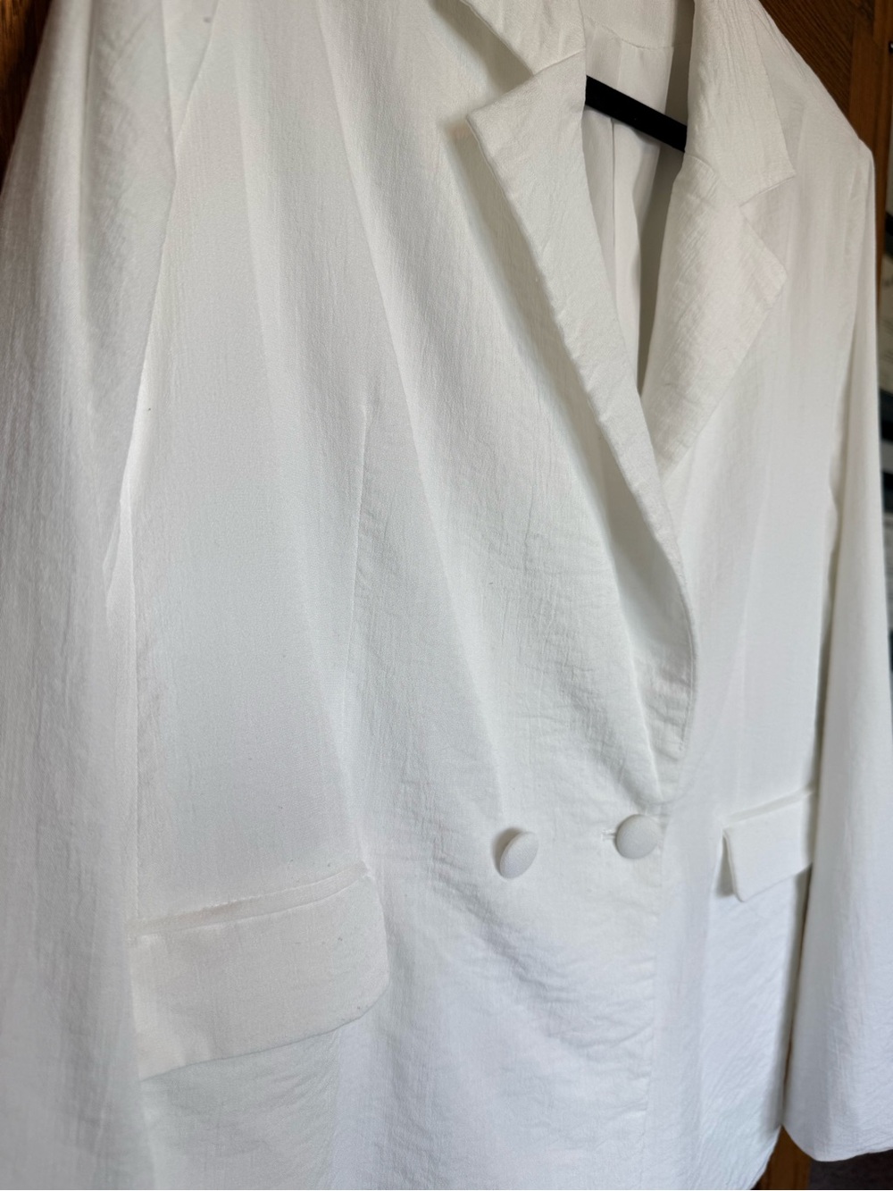 Luxe White Double-Breasted Women's Blazer